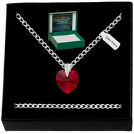 Łańcuszki - Srebrny Naszyjnik Serce Swarovski 925 Łańcuszek Zawieszka Dla Przyjaciółki - miniaturka - grafika 1