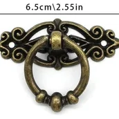 Zawiasy, okucia i inne akcesoria - 10 uchwytów do szuflad, kolor brązowy, ze śrubami, odpowiednie do szuflad mebli antycznych, toaletek i innych mebli antycznych. - miniaturka - grafika 1