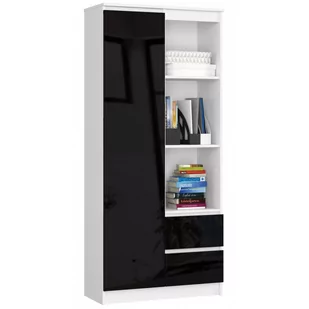 REGAŁ BIUROWY R 80 cm CLP R11 BIAŁY / CZARNY POŁYSK - Regały biurowe - miniaturka - grafika 1