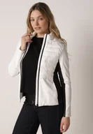 Kurtki damskie - Biała Pikowana Kurtka Przejściowa z Kapturem i Elastycznymi Rękawami Nikitha - miniaturka - grafika 1