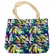 Torby i wózki na zakupy - Kolorowa torba podróżna / duża torba plażowa / torba na zakupy 44x42 cm - miniaturka - grafika 1