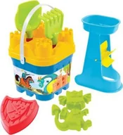 Zabawki do piasku - Mochtoys MOCHTOYS Zestaw do Piasku Zamek z Młynkiem Sitko Foremki Grabki Łopatka Wiaderko - miniaturka - grafika 1