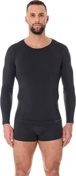 Brubeck Koszulka męska z długim rękawem Comfort Wool grafitowa r. XXL LS11600
