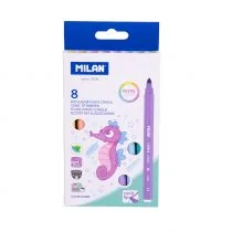 Flamastry MILAN 8 pastelowych kolorów w kartonowym opakowaniu - Przybory szkolne - miniaturka - grafika 1