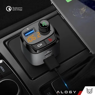 Transmiter samochodowy FM Alogy Ładowarka USB QC 3.0 + USB-C PD Bluetooth odtwarzacz MP3 - Pozostałe akcesoria do telefonów - miniaturka - grafika 21