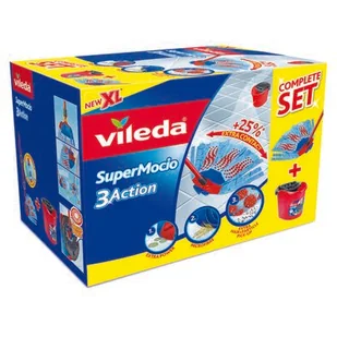 Zestaw Super Mocio 3 action box mop + wiadro Vileda - Miotły, szufle, mopy - miniaturka - grafika 1