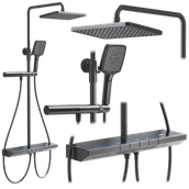 Zestawy prysznicowe - Rea Zestaw Prysznicowy z Termostatem REA Pedro Tytan - miniaturka - grafika 1