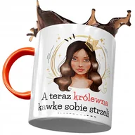 Kubki - Kubek Pomarańczowy Śmieszny Królewna Kawkę Strzeli z Nadrukiem ze Zdjęciem + Opakowanie na prezent (wzór 04) - miniaturka - grafika 1