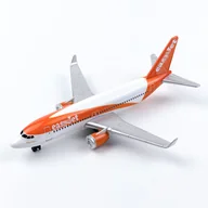 Modele do sklejania - TEMU EasyJet Metalowy Model Samolotu - Pomarańczowo-Biały Kolekcjonerski Die-Cast z Szczegółowymi Skrzydłami i Silnikami, Odporny na Warunki Pogodowe - miniaturka - grafika 1