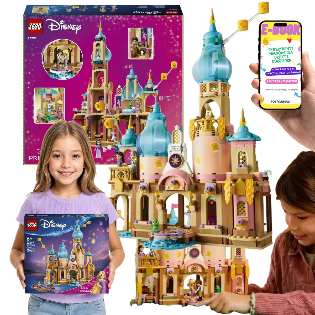 LEGO DISNEY PRINCESS Zamek Roszpunki • 676 el. 43297 wysokość 37 cm