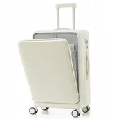 Walizki - WALIZKA Kabinowa BIAŁA ABS Odporna 38L USB - miniaturka - grafika 1