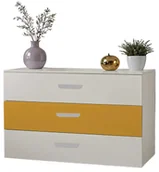 Komody dla dzieci - Młodzieżowa komoda z 3 szufladami kaszmir + żółty H8-N43 - miniaturka - grafika 1