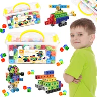 Klocki - Zestaw Klocków Konstrukcyjnych Edukacyjnych W Pudełku Z Uchwytem - miniaturka - grafika 1