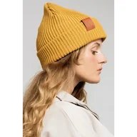 Czapki męskie - Czapka zimowa z bawełny organicznej musztardowa - miniaturka - grafika 1