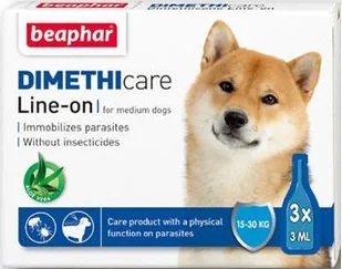 Beaphar Flea & Tick Line On Dimethicone Medium Dog - Artykuły przeciw pasożytom - miniaturka - grafika 1