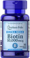 Suplementy naturalne - Puritan's Pride Biotyna 10000 mcg - 50 kapsułek - miniaturka - grafika 1
