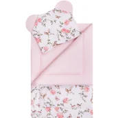 Kołdry i poduszki dla dzieci - Komplet do łóżeczka bawełniany 100x75 Króliczki różowe / Bocioland - miniaturka - grafika 1