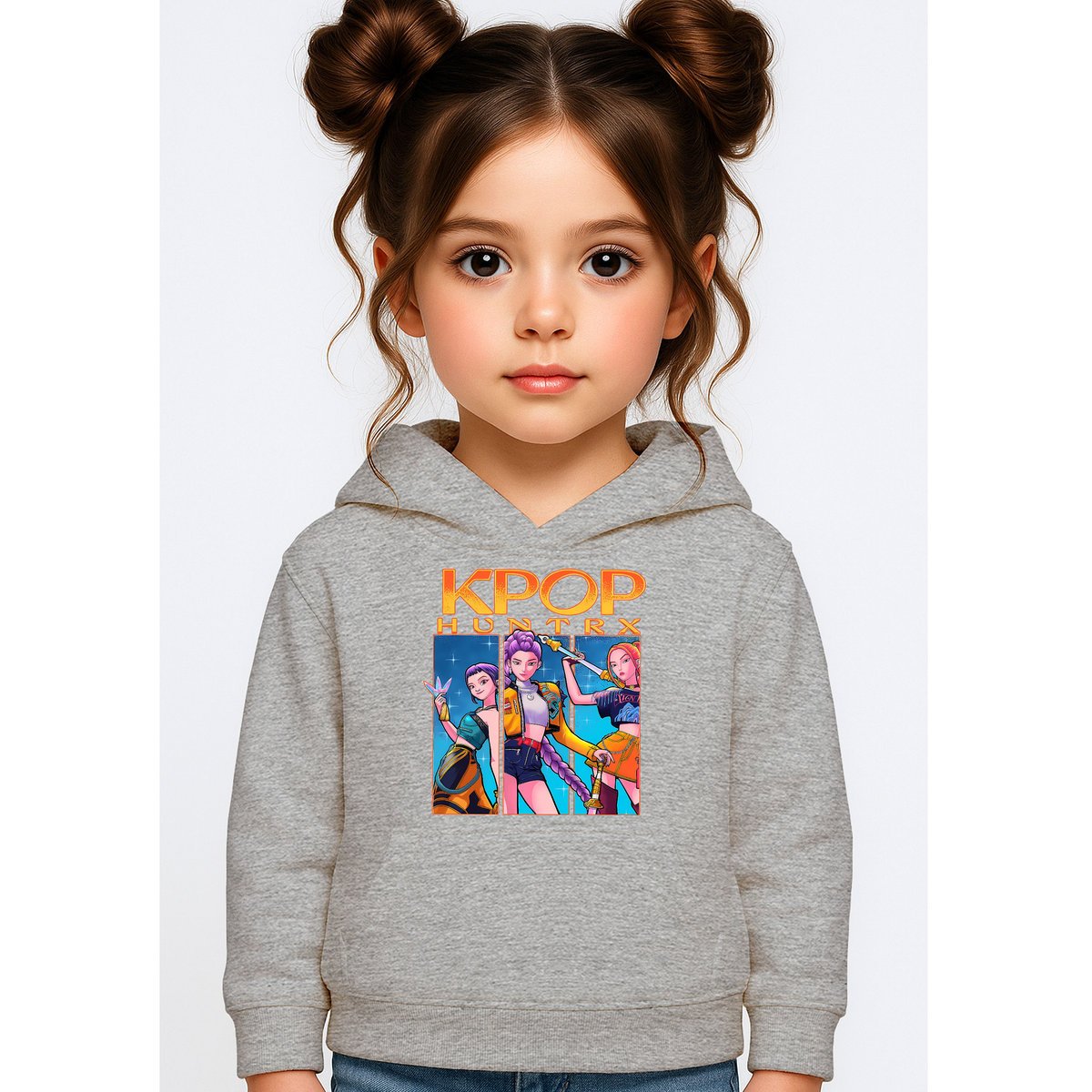 BLUZA DZIECIĘCA K-POPOWE ŁOWCZYNIE DEMONÓW HUNTRIX 110-116 Z KAPTUREM