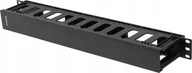 Maskownice do kabli - Organizer Lanberg Organizer kabli Lanberg AK-1703-B 19" 1U plastikowy z zaślepką typ A czarny - miniaturka - grafika 1