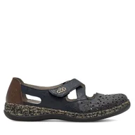 Półbuty damskie - Półbuty Rieker 463H4-14 Granatowy - miniaturka - grafika 1