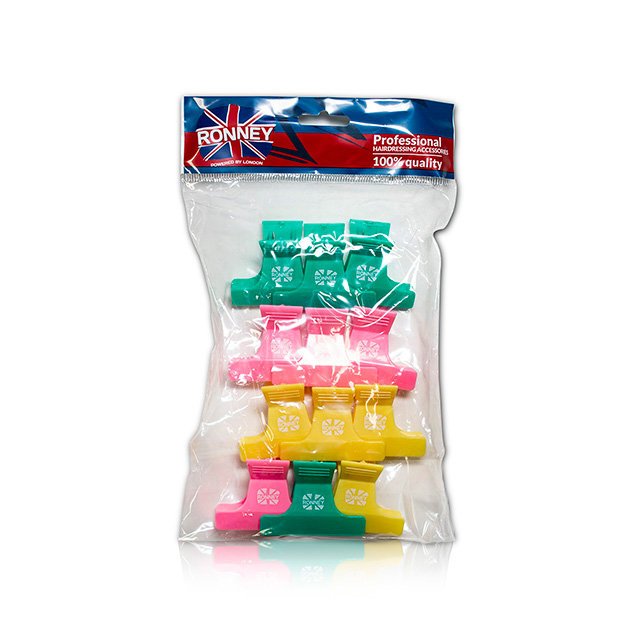 Ronney klipsy fryzjerskie, rozmiar 59 mm, 12 szt.