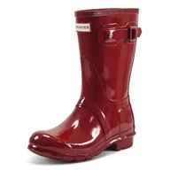 Kalosze damskie - HUNTER Damskie oryginalne kalosze Short Gloss, czerwony - Czerwony militarny czerwony - 40/41 EU - miniaturka - grafika 1