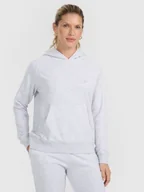 Bluzy damskie - 4F Bluza dresowa nierozpinana z kapturem damska - szara S - miniaturka - grafika 1