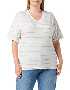 Koszulki i topy damskie - Lee Damska koszulka z przędzą w paski, Off-White, S - grafika 1