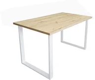 Stoły - Stół do salonu kuchni 70x120x28 LOFT biały Dąb Craft - miniaturka - grafika 1