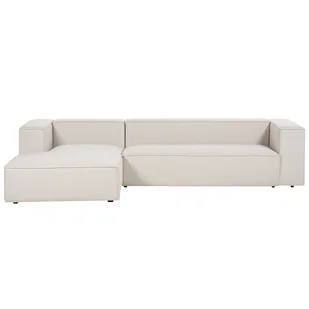 BELIANI Narożnik prawostronny 3-osobowy bezowy tapicerowany sofa narożna minmalistyczny styl - Narożniki - miniaturka - grafika 1
