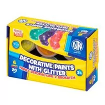 Farby dekoracyjne Astra z brokatem 6 kol x 20 ml STANDARD BOX 301124002 - Przybory szkolne - miniaturka - grafika 1