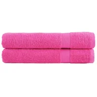 Ręczniki - vidaXL Ręczniki premium SOLUND, 2 szt., różowe, 100x200 cm, 600 g/cm² - miniaturka - grafika 1