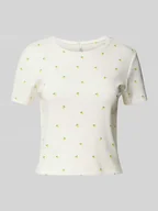 Koszulki i topy damskie - T-shirt o kroju regular fit z prążkowaniem model ‘FENJA LIFE’ - miniaturka - grafika 1