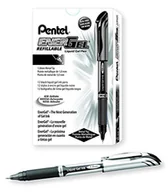 Długopisy - Pentel BL60-A EnerGel długopis żelowy z nasadką 1,0 mm, 12 sztuk, czarny - miniaturka - grafika 1