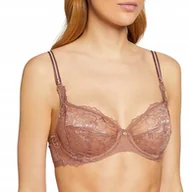Biustonosze - Triumph biustonosz miękki brązowy koronkowy Peony Florale W 100E - miniaturka - grafika 1