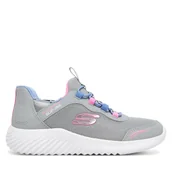 Buty dla dziewczynek - Sneakersy Skechers Bounder-Simple Cute 303585L/GRY Szary - miniaturka - grafika 1