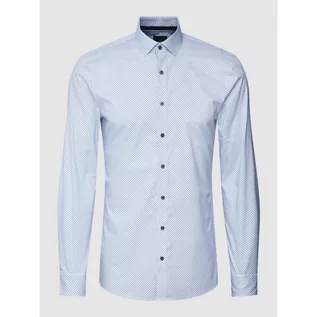 Koszule męskie - Koszula casualowa o kroju super slim fit ze wzorem na całej powierzchni model Nick - OLYMP No. Six - grafika 1