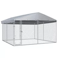 Budy dla psów - vidaXL Kojec dla psa z zadaszeniem 3,8 x 3,8 x 2,4 m 145029 - miniaturka - grafika 1