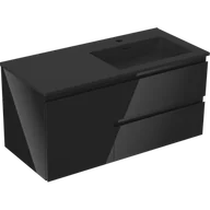 Szafki łazienkowe - Mexen Orio szafka łazienkowa 100 cm z umywalką Otis prawą, 2S, 1D, czarna połysk/czarna mat - 91A13-10047-3-BBFFF70-W18P71 - miniaturka - grafika 1