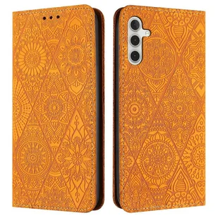 Dla Samsung Galaxy A16 5G A16 4G Etui z nadrukiem Kwiatowy portfel Stojak Skórzany pokrowiec na telefon - żółty Wielobarwny Yellow - Portfele - miniaturka - grafika 1