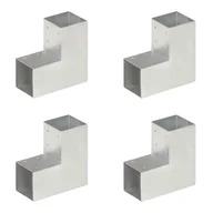 Akcesoria do ogrodzeń - vidaXL Łączniki do słupków w kształcie L, 4 szt., metalowe, 91x91 mm - miniaturka - grafika 1