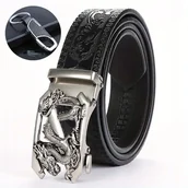 Paski - Pas pasek SKÓRZANY AUTOMATYCZNY LITERA Z SKÓRA NATURALNA SMOK 115cm brylok - miniaturka - grafika 1