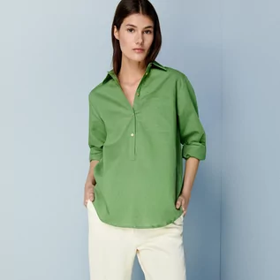 Koszule damskie - Reserved Koszula z lnem - Zielony - grafika 1