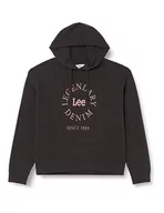 Bluzy damskie - Lee Legendary damska bluza z kapturem, Washed Black, M - miniaturka - grafika 1