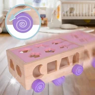 Sortery dla dzieci - DREWNIANY SORTER UKŁADANKA MONTESSORI CYFRY ZWIERZĄTKA 18 KLOCKÓW - miniaturka - grafika 1