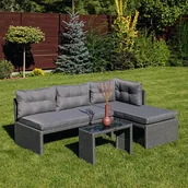 Meble ogrodowe - Narożnik Ogrodowy Canvas Graphite - Focus Garden - miniaturka - grafika 1