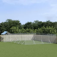 Sprzęt podróżny i transportery dla psów - vidaXL Kojec dla psa, z dachem, srebrny, 10x8x2,5m, stal galwanizowana - miniaturka - grafika 1