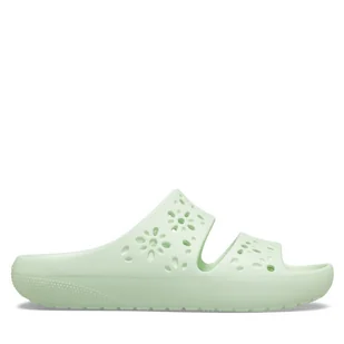 Klapki Crocs Classic Floral Cutout Sandal 210966 Zielony - Klapki i japonki damskie - miniaturka - grafika 1