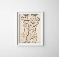 Plakaty - Plakatyw  stylu retro Egon Schiele Nagie dziewczyny - miniaturka - grafika 1
