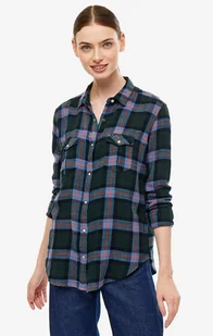 Lee Regular Western Damska Koszula Materiałowa W Kratę Dk Bottle Green L46Cpubb-S - Koszule damskie - miniaturka - grafika 1